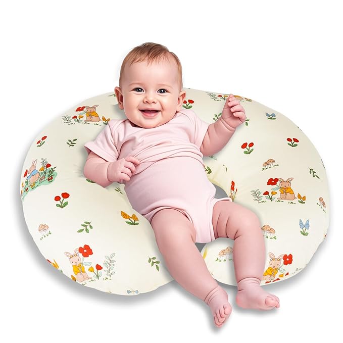 Nursing Pillow, Breastfeeding Pillow with Removable Cover, Ergonomic Breast Feeding Pillow, Baby Feeding Support Cushion for Mom Easier Breastfeeding- Original Size/Bunny
