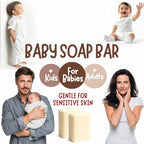 Unscented Baby Soap Bar for Sensitive Skin | Only 7 Ingredients | Gentle Face & Body Wash for Babies, Toddlers, Kids & Adults | Organic and Natural | 5 Bars