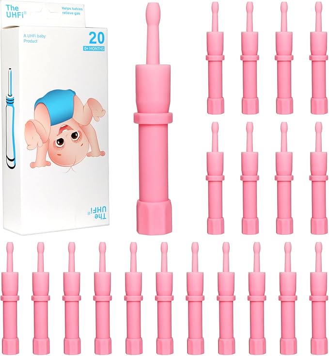 Gas and Colic Reliever for Babies, Baby Gas Colic Relief, Natural Solution for Baby Colic and Gas Relief, Safe & Effective Instant Constipation Relief for Babies, 20 Count (Pink)