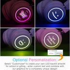 MEE audio KidJamz KJ55BT Bluetooth Wireless Safe Listening Headphones for Children with LED Lights, 85dB Volume Limiter, Microphone, & 40h Battery; Kids Headset for School/iPhone/iPad/Tablet (Pink)