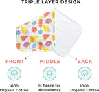 Premium 5-Pack Large Organic Cotton Burp Cloths – 3 Layers, Ultra Soft & Absorbent Burping Towel, Shoulder Towel & Hand Towel