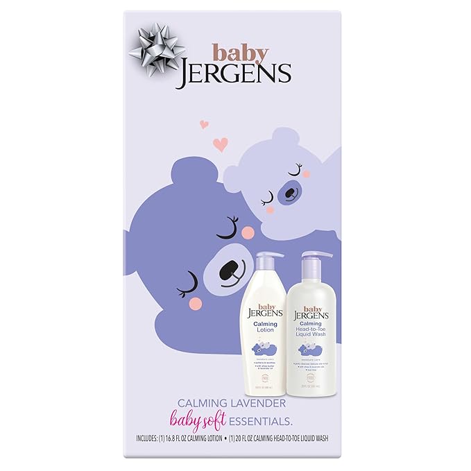 Jergens Baby Duo for a Calming Routine, Head to Toe Liquid Baby Wash and Calming Lotion, Value Gift Pack