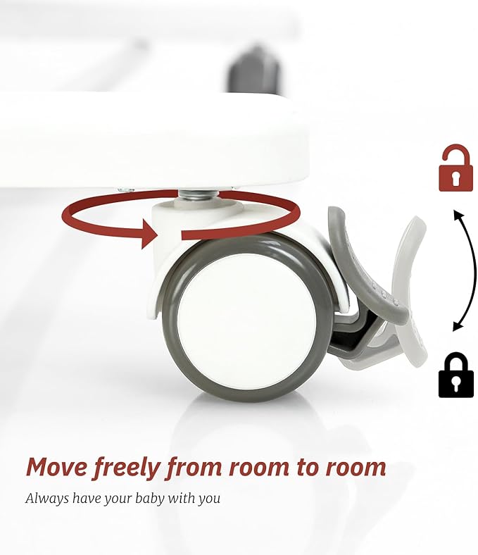 Electric Bassinet for Baby, 3 Speeds Automatic Rocking Bassinets with All mesh, 5 Height Adjustment Bedside Crib for Nweborn, 8 Music, Wheels, Light Grey