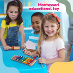 Stoie's Kids Musical Instruments Set for Toddler Ages 3-5 - Baby Wooden Percussion Musical Toys with Xylophone and Maracas, Drum, Triangle, Durable, Safe to Play, Clear Loud Sound