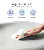 Wipe-Clean Baby Changing Pad, Waterproof Durable PU Pad, Soft & Non-Slip Safety Belt & Hanging Toys, Easy to Adjust & Removable Bar, Gray