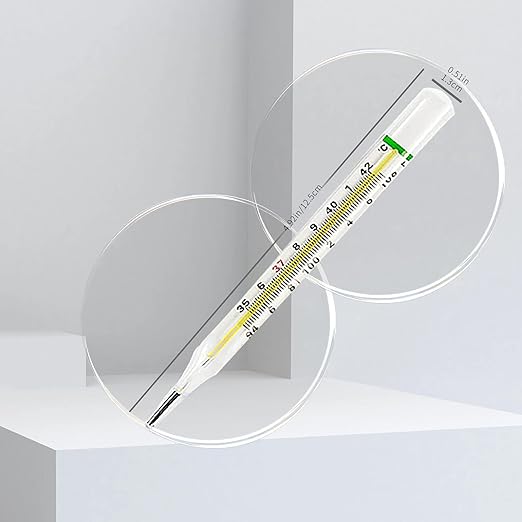 ℃&℉ Clinical Glass Thermometer for Underarm 2PCS - Classic Non Digital Thermometer for Adults - Accurate Easy Reading by AiBi TECH
