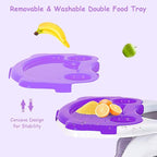 Costzon Baby High Chair, 3 in 1 Infant Table and Chair Set, Convertible Booster Seat with 3-Position Adjustable Feeding Tray, Adjustable Seat Back, 5-Point Harness (Purple)