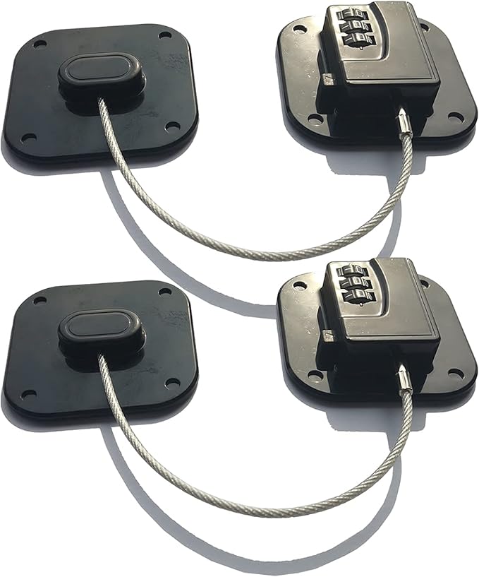 YEYA Upgraded Refrigerator Door Lock with Combination for Adults, Lock for Fridge, Freezer, File Cabinets, Desk Drawers, Locker, Child Safety Latch, Easy Install No Drlling 2 Pack