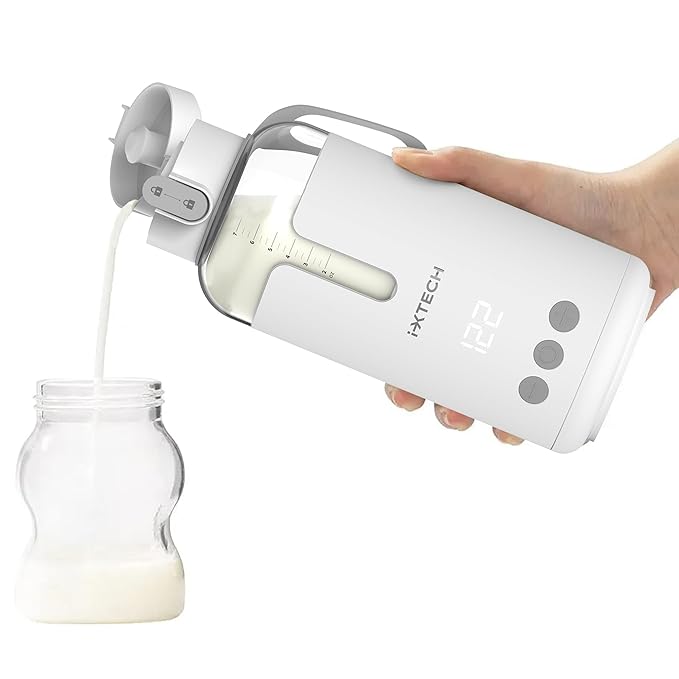 IXTECH Portable Water Warmer for Baby Formula, Milk, 8 oz., Electric Warming with Adjustable Temperature Control, Leak-Resistant Spout, Rechargeable and Wireless