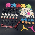 Electric DC Motor Kit, 6 Set 131 PCS Small Motors Kit, with 85 Plastic Gears Kit, Shaft Propeller, Plastic Wheels, 2 x AA Battery Holder, STEM Engineering Set for DIY Science Projects