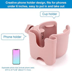 Accmor Stroller Cup Holder with Phone Holder, Bike Cup Holder, Universal Cup Holder for Uppababy Nuna Doona Strollers, 2-in-1 Cup Phone Holder for Stroller, Bike, Wheelchair, Walker, Scooter
