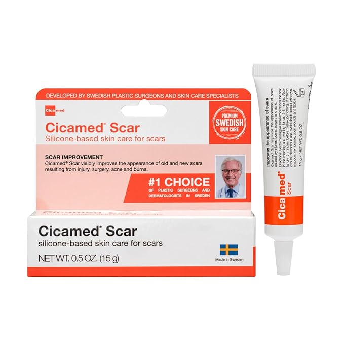Silicone Scar Gel - Works with Tape - Advanced Cream for Surgical Scars, C-Section, Burns, Keloids, and Acne Marks - 0.5 oz (15g)