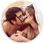 Generic Custom Clocks for Walls Personalized Clocks with Picture That PVC Customized Round Silent Clock for Living Room Wedding Friend Family Lover, 12inch-30cm