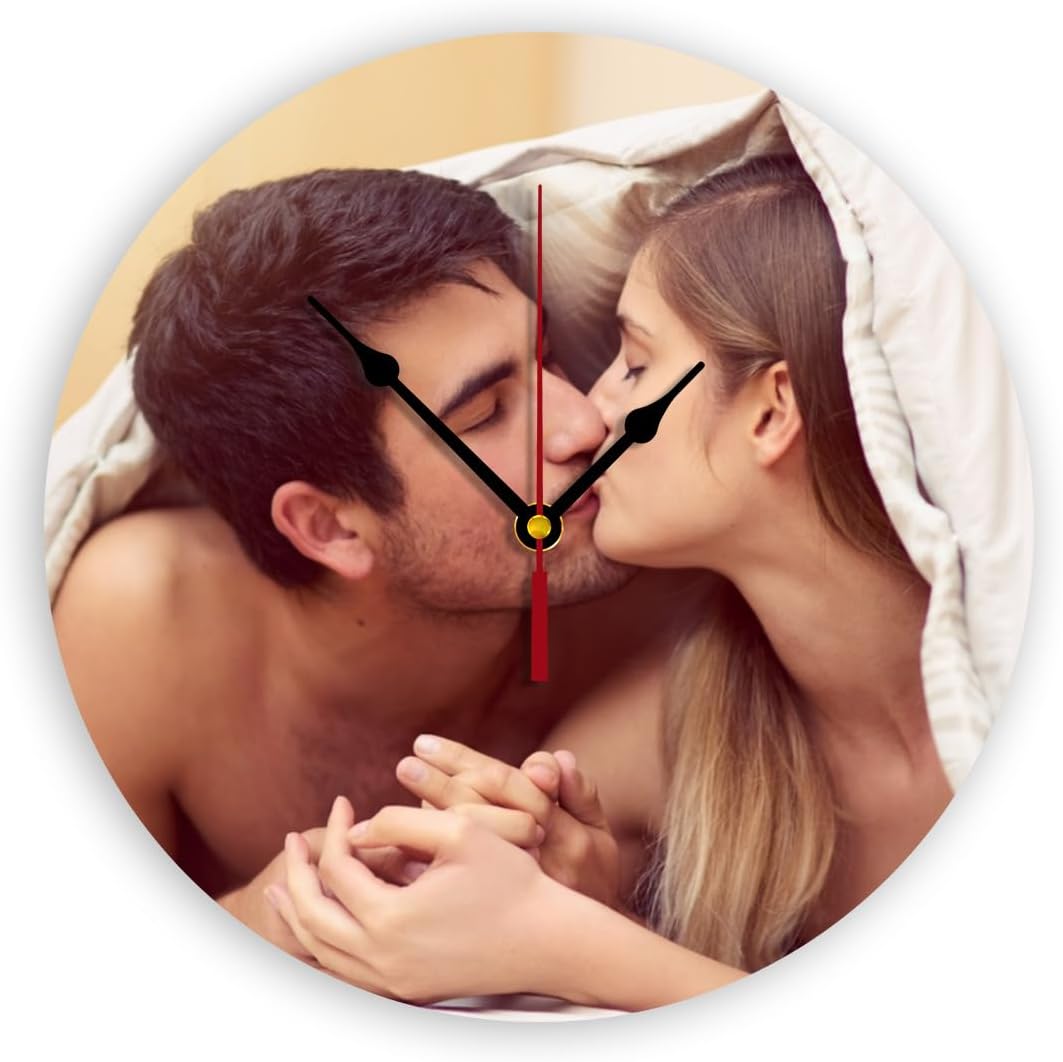 Generic Custom Clocks for Walls Personalized Clocks with Picture That PVC Customized Round Silent Clock for Living Room Wedding Friend Family Lover, 12inch-30cm