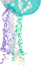 Unicorn Mermaid Pinata - Pull String Pinata for Girls Under the Sea Party Decorations, Rainbow Birthday (Small, 16.5x13x3 In), For Ages 3+