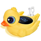 TKY Big-Eye Duck Baby Bath Thermometer - Digital Water & Room Temp Monitor with LED Alerts, Floating Bath Safety Essential for Newborns, Infants, Toddlers (Rechargeable, IP67 Waterproof)