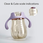 POTATO Sippy Cups For Toddlers with Straw Spill Proof, PPSU Learner Cup with Handle for Boy, Water Bottle for Baby 6 Months with 2 Type of Spout, 6 Ounce Blue