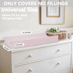 Vegan Leather Changing Pad Cover - 31"X 16" - Waterproof Wipeable, Extra Thick & Portable & Non-Slip Diaper Mat - Fits Standard Changing Tables for Baby Boy Girl (Pink)
