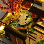 CUTEBEE Dollhouse Miniature with Furniture, DIY Wooden Dollhouse Kit Plus Dust Proof, Creative Room Idea (Japanese Garden House)