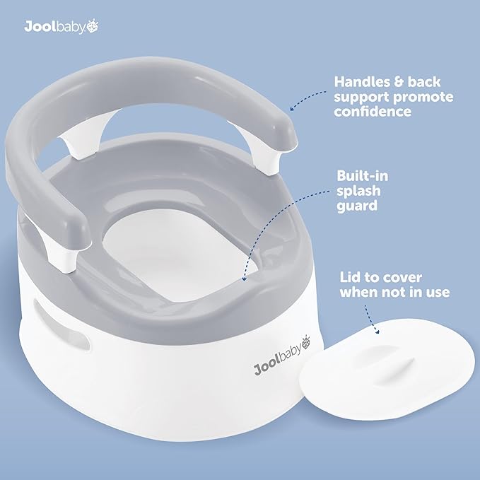 Jool Baby Potty Chair for Toddler Toilet Training - Splash Guard & Back Support (Gray)