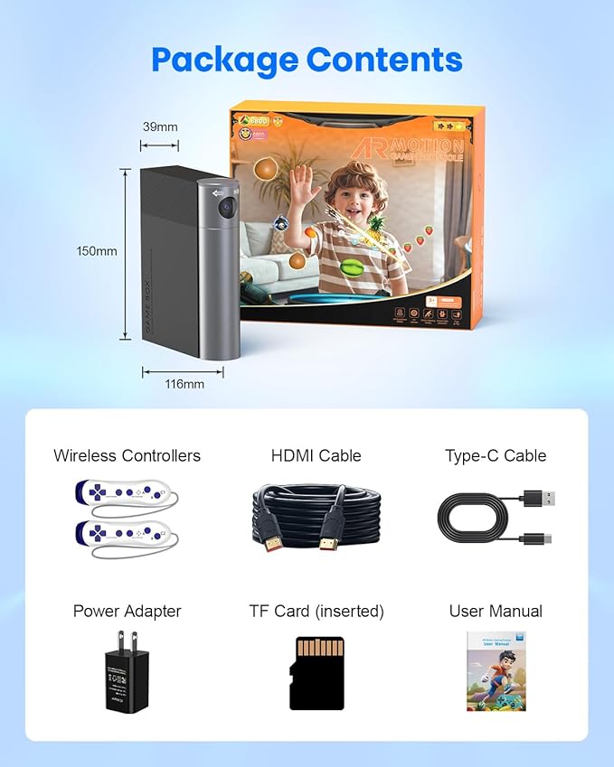 AR Motion Gaming Console for Kids & Families - Plug & Play Video Game System for Indoor Physical Play & Interactive Family Fun. Great for Gifts, Game Nights, Parties, Playtime and Playdates