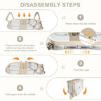 TPN Collapsible Baby Bathtub, Baby Bath Tub with Soft Cushion & Real-Time Thermometer, Baby Bathtub Infant to Toddler Tub (0-36 Months), Portable Travel Baby Tubs for Newborns (Beige)