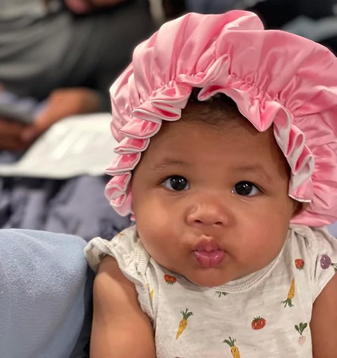 AKISS Baby Infant Newborn Toddler Satin Silk Hair Bonnet for Baby Girl Boy Sleeping Kids Cap Hat