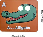 Alphabet ABC Flash Cards with Animal Masks, 26 Pcs Animal mask Alphabet Cards, Interactive Education Games, Learn Letters, English Phrases(Colorful)