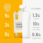 Serenity Kids Bone Broth Puree Made With Organic Veggies | Clean Label Project Purity Award Certified | 3.5 Ounce BPA-Free Pouch | Free Range Turmeric Chicken | 1 Count