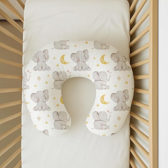 Nursing Pillow Covers 2 Pack, Breastfeeding Pillow Slipcovers Soft and Stretchy, Nursing Covers for Baby Girls Boys Newborn