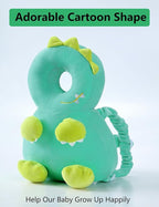 JunNeng Toddler Baby Head Protector Backpack for Toddler Walker with Knee Pads&Anti-Slip Socks, Dinosaur Green