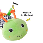 Baby Sensory Toys 0-12 Months, Plush Toys with Music and Rattle, Suitable for Newborn Baby Tummy time, can be Used as a Newborn Birthday, Holiday, Baptism Gift (Green Caterpillar)