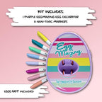 The Eggmazing Egg Decorator Easter Egg Decorator Kit - Arts and Crafts Set - Includes Egg Decorating Spinner and 8 Colorful Quick Drying Non Toxic Markers (Purple) - Packaging May Vary