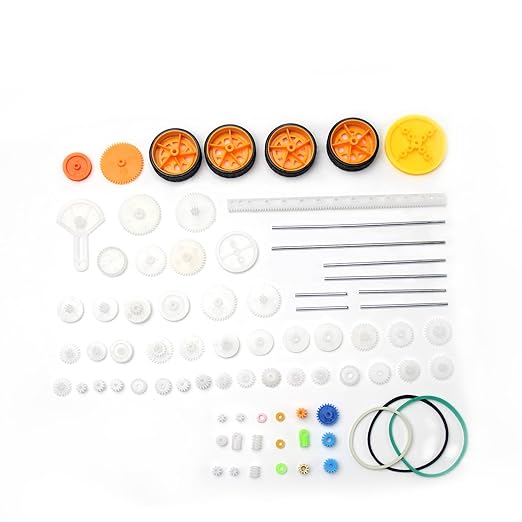 Fielect 78Pcs Plastic Gears Kit DC Motor Kit DIY Gear Assortment Accessories Set for Robot Various Axle Belt Bushings