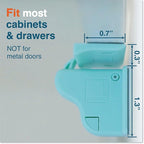 Roving Cove Ergonomic Magnetic Cabinet Baby Locks 12-pk, Child Proof Drawer Cupboard Latches, Adhesive, Easy Install with Starter Tape System