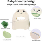 Potty Training Toilet Seat for Toddlers, Portable Travel Potty with Removable Bowl, Splash Guard, Frog Expression Sticker, Kids Potty for Boys Girls Ages 1-3 (Green)