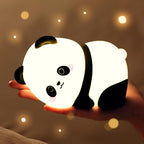 Lying Panda Night Light, Cute Baby Light 3 Level Dimmable, Nursery Nightlight for Snoothing, Sleeping Companion, Auto-Off 30Min Timer, Rechargeable Battry Cordless,