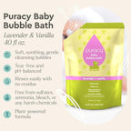 Puracy Bubble Bath for Children, Gently Scented with Real Lavender & Vanilla, 98.75% Natural Baby Bubble Bath, Plant-Based Moisturizers for All Skin Types, Tear-Free for Daily Use, 40 Fl Oz
