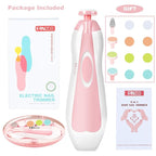 FANSIDI Baby Nail File Electric Nail Trimmer Safe Baby Nail Clippers Manicure Set with 10 Grinding Heads 8 Sandpapers, Trim Polish Groom for Newborn Infant Toddler or Adult Toes Fingernails Care, Pink
