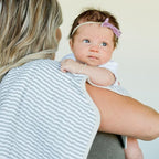 Little Unicorn Ultra-Absorbent Premium Burp Cloth | Soft on Baby's Skin | Larger Size | Ergonomic Design (Grey Stripe)