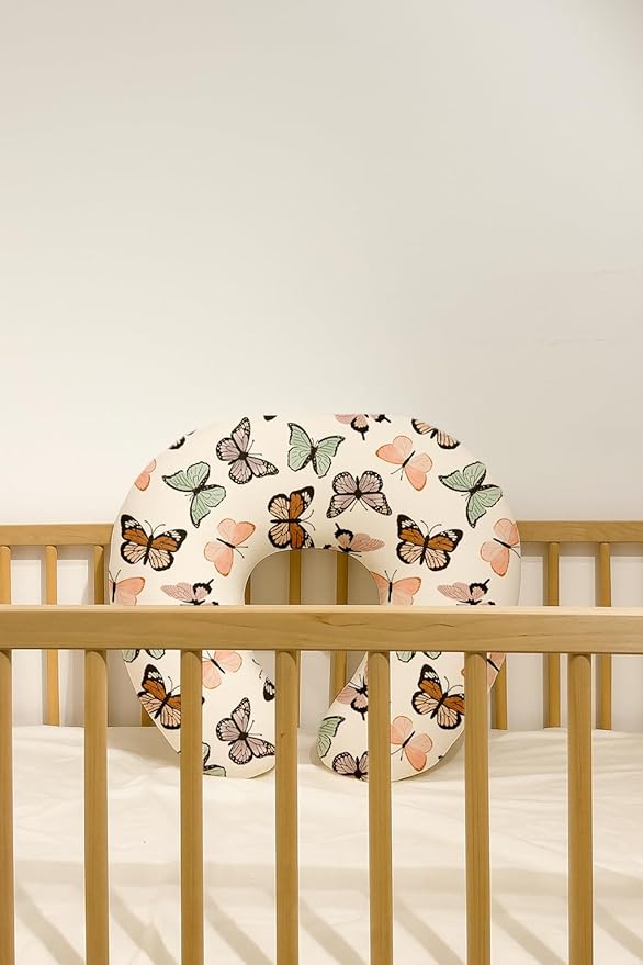 Nursing Pillow Covers 2 Pack, Breastfeeding Pillow Slipcovers Soft and Stretchy, Nursing Covers for Baby Girls Boys Newborn