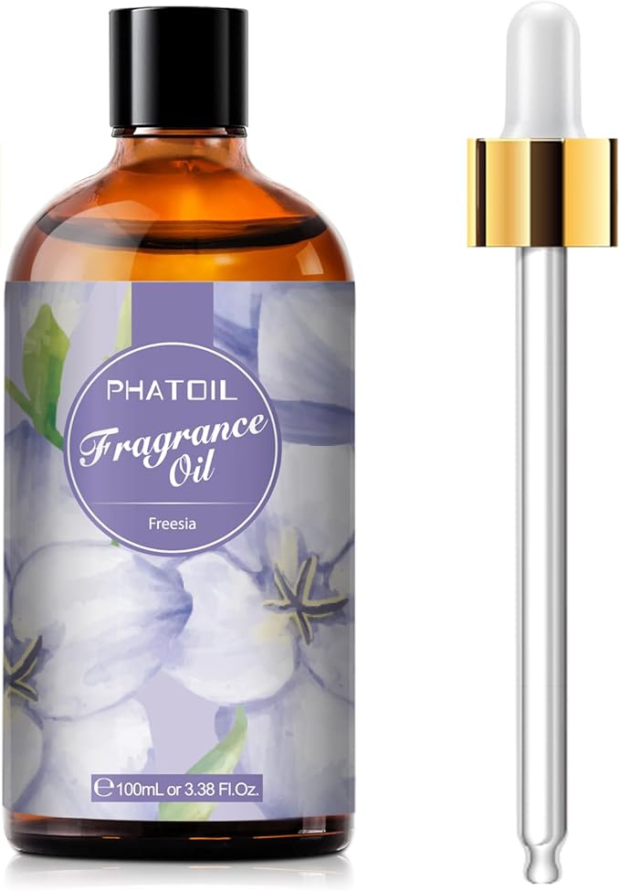 PHATOIL 3.38FL.OZ Freesia Fragrance Oils for Aromatherapy, Essential Oils for Diffusers for Home, Perfect for Diffuser, DIY Candle and Soap Making, DIY Scented Products - 100ml
