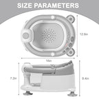 TPN Baby Bath Seat for Babies 6 Months & Up, Non-Slip Toddler Bath Seat with 5 PCS Waterproof Emoji Stickers, Portable Infant Bath Seat for Baby(Grey)