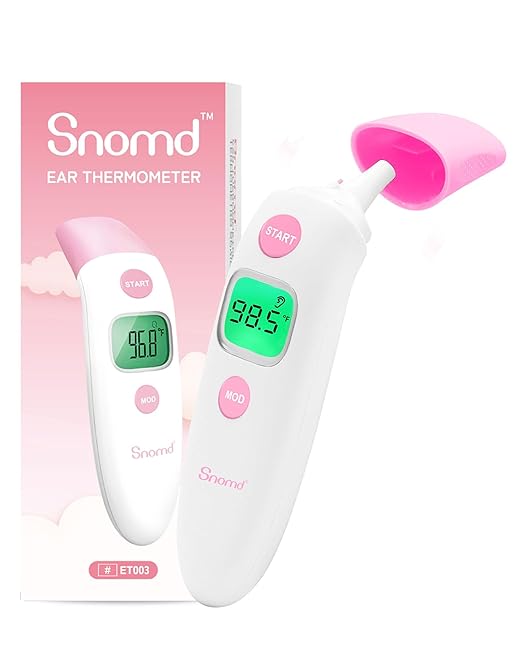 Forehead and Ear Thermometer 3 in 1 Non-Contact Backlight Body Object Temperature Checking Sensor Touchless Digital Thermometer with Fever Alert