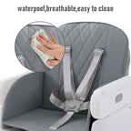 3 in 1 Baby High Chair,Adjustable Convertible Chairs Baby High Chairs for Babies and Toddlers,Portable and Easy to Clean,Gray