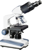 AmScope B120C-WM-PS100 Siedentopf Binocular Compound Microscope, 40X-2500X Magnification, Brightfield, LED Illumination, Abbe Condenser, Double-Layer Mechanical Stage, Includes Book and Set of 100 Prepared Slides