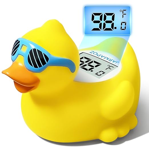 Baby Bath Thermometer Duck – Color-Changing Infant Bathtub Thermometer with Auto Temperature Alert, Waterproof Floating Toy for Newborns & Toddlers