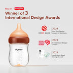 Thyseed Glass Natural Anti-Colic Baby Bottles | Newborn Breast Like Nursing Bottle for Breastfed Babies with Nipple(2-3 Months),5oz,1pack