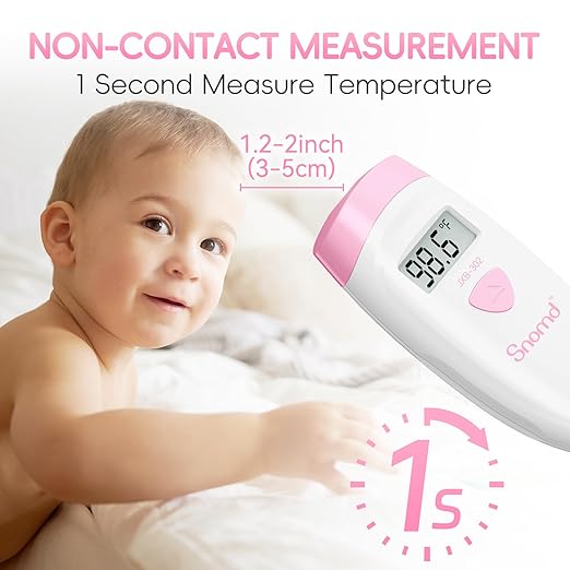 Non-Touch Forehead Thermometer, Digital Infrared Thermometer 2 in 1 for Adult and Kids Baby Thermometer with Fever Alarm