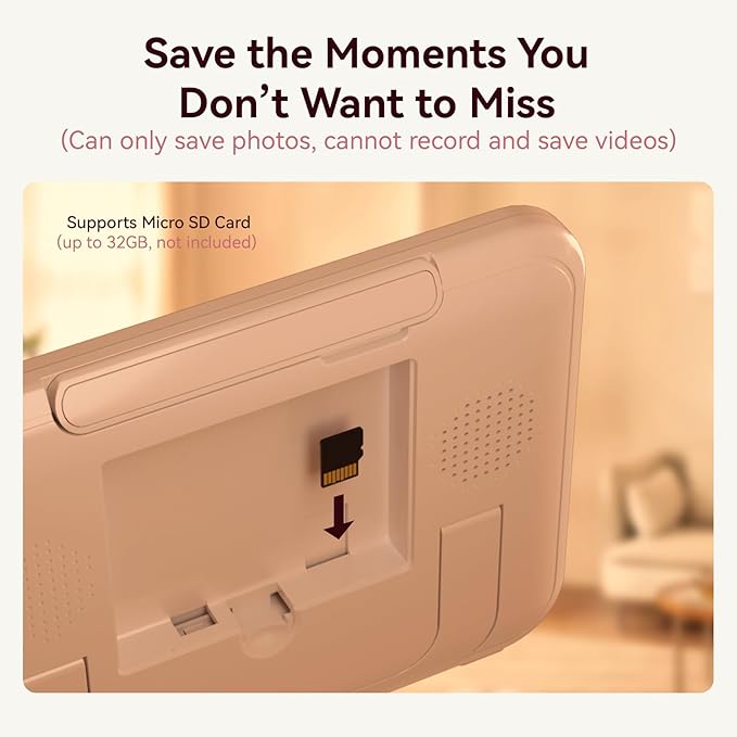 No WiFi Baby Monitor, 7" IPS Screen, 720p Baby Monitor with Camera and Audio, 5000mAh Battery, 1000ft Range, 6 Lullabies & 2 White Noise, VOX, Temperature Sensor, Night Vision, 2-Way Talk